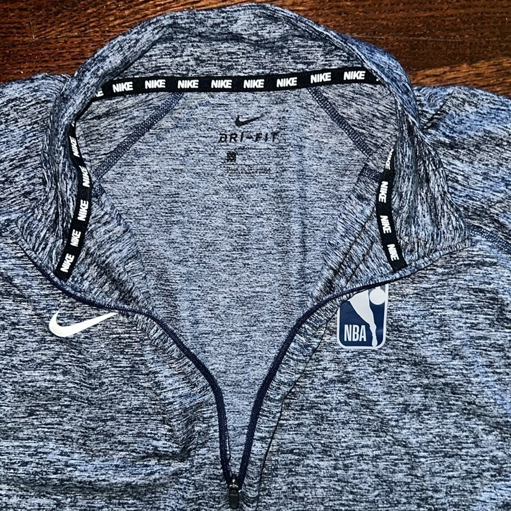 NBA Nike Navy Dri FIT 3/4 Zip Sweatshirt - Picture 4 of 9